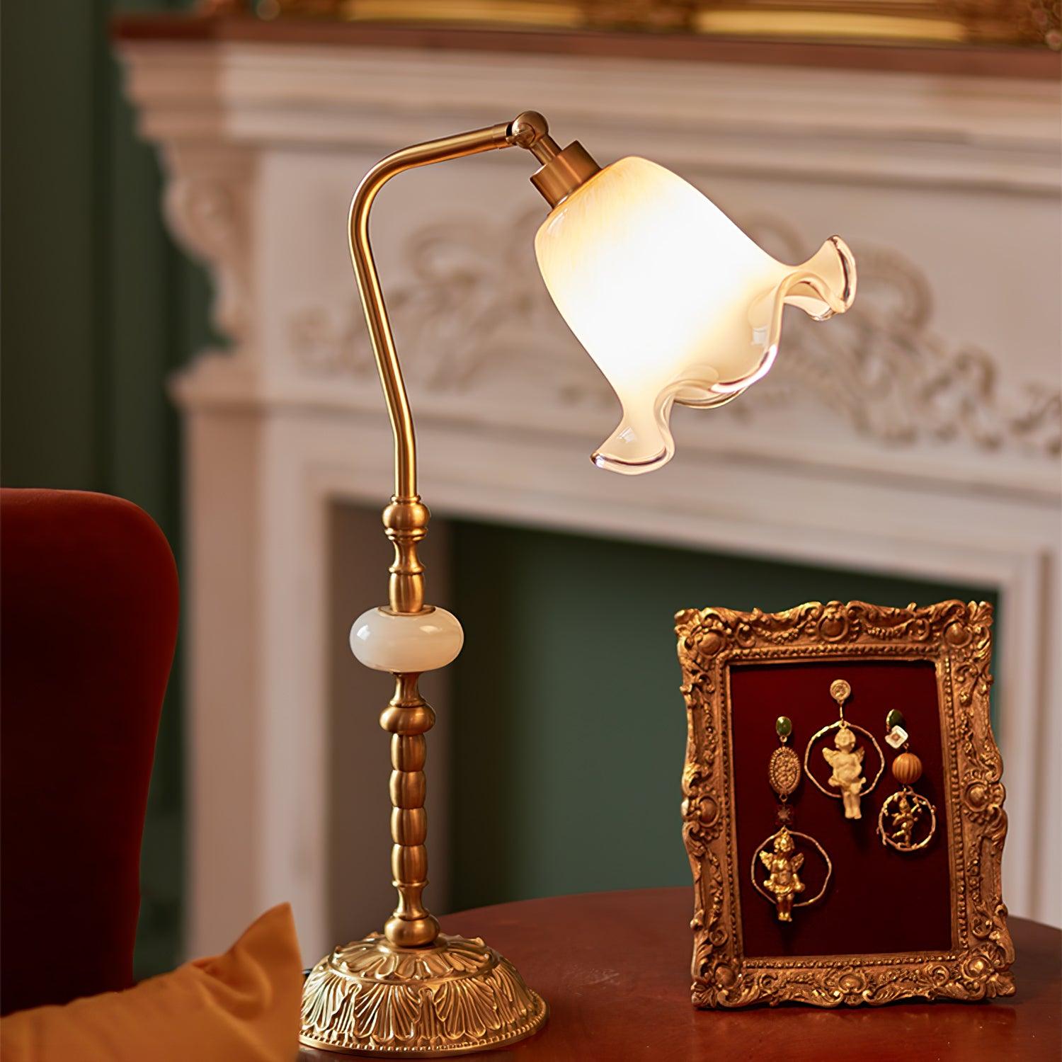 Brassence Elegante Messing Tischlampe | Tulpenform | Dimmbar | Arbeits- & Dekolicht | Stilvolle Beleuchtung für Zuhause-3