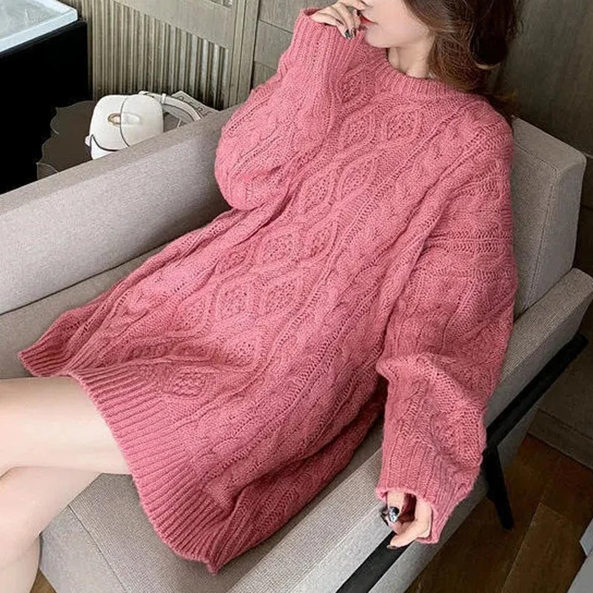 Damen Strickpullover für Winter mit lockerer Passform