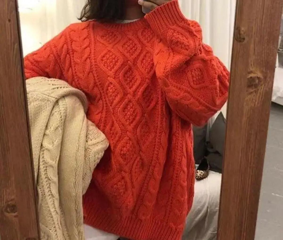 Damen Strickpullover für Winter mit lockerer Passform