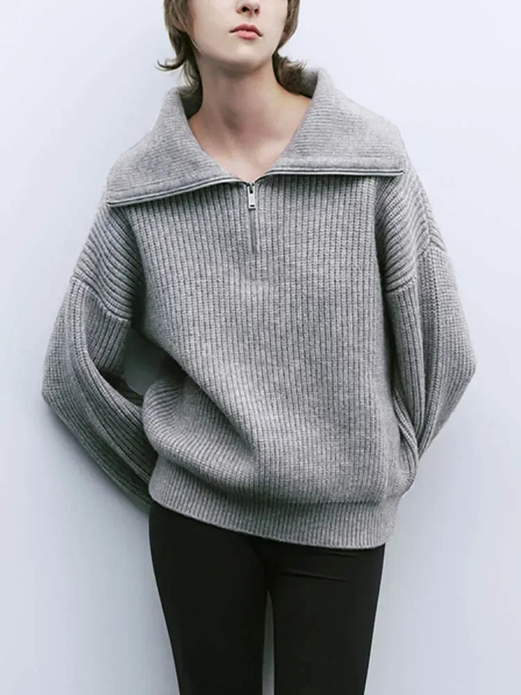 Damen Pullover mit Reißverschluss