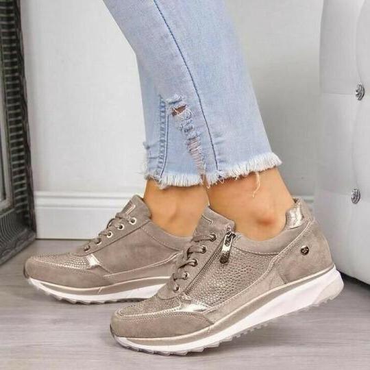Damenschuhe mit orthopädischer Sohle und Reißverschluss