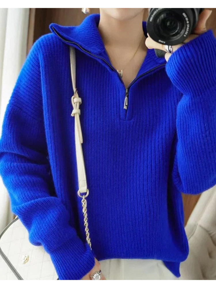 Damen Pullover mit Reißverschluss