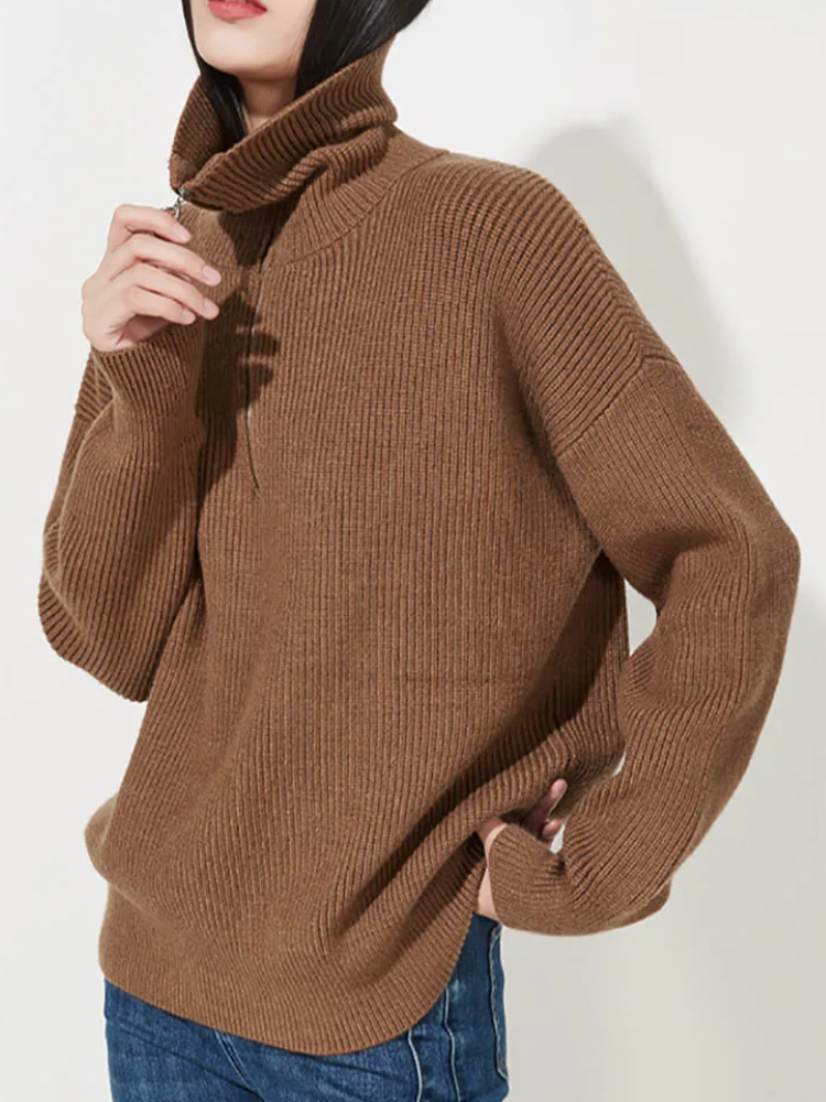 Damen Pullover mit Reißverschluss