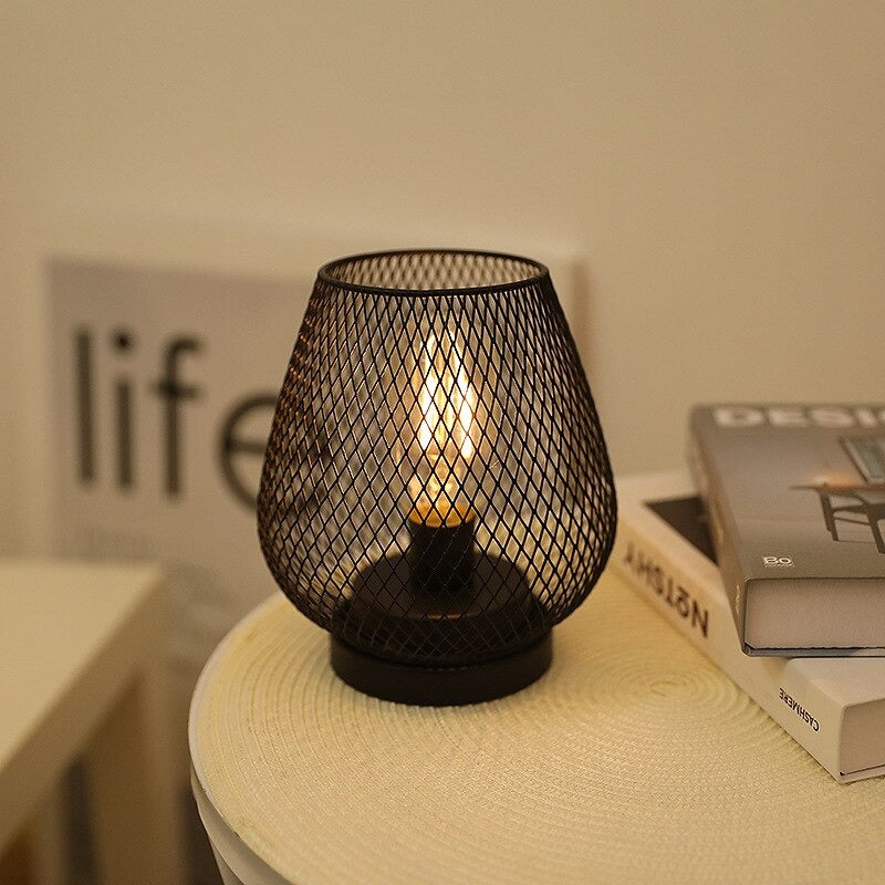Cage industrielle Nachttischlampe-2