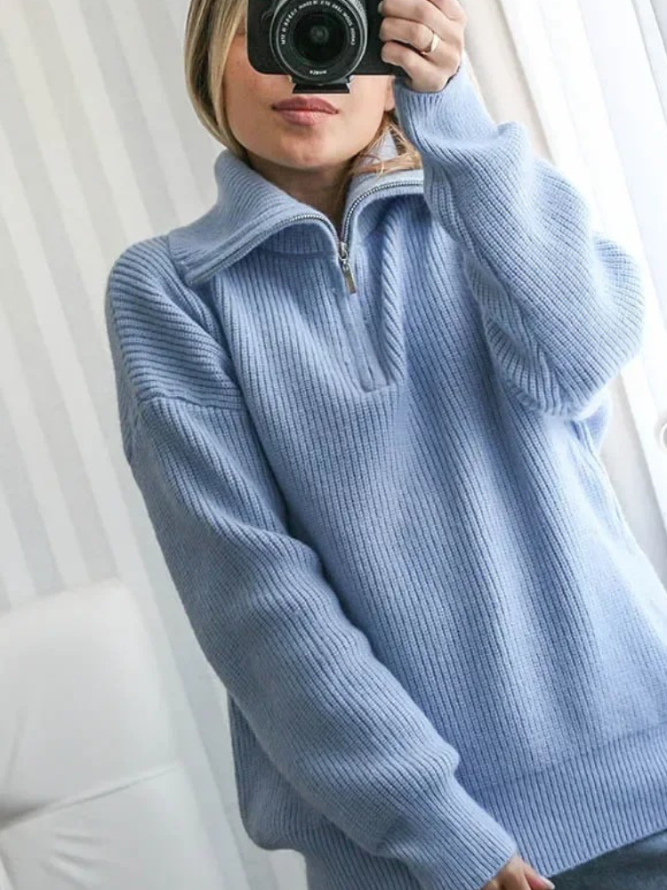 Damen Pullover mit Reißverschluss