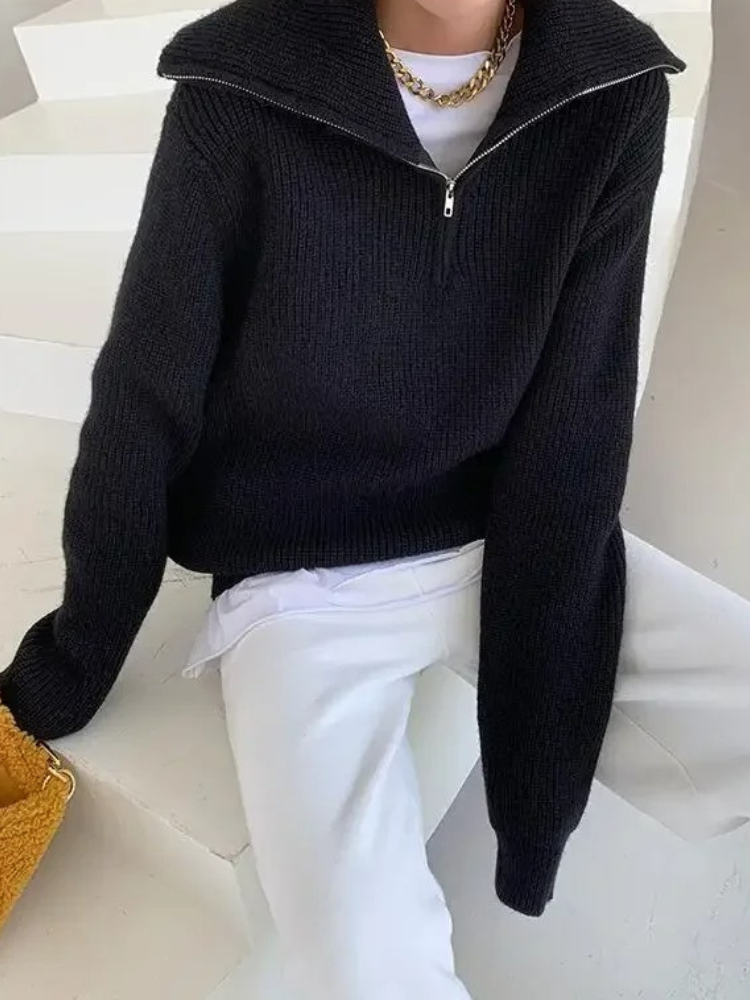 Damen Pullover mit Reißverschluss
