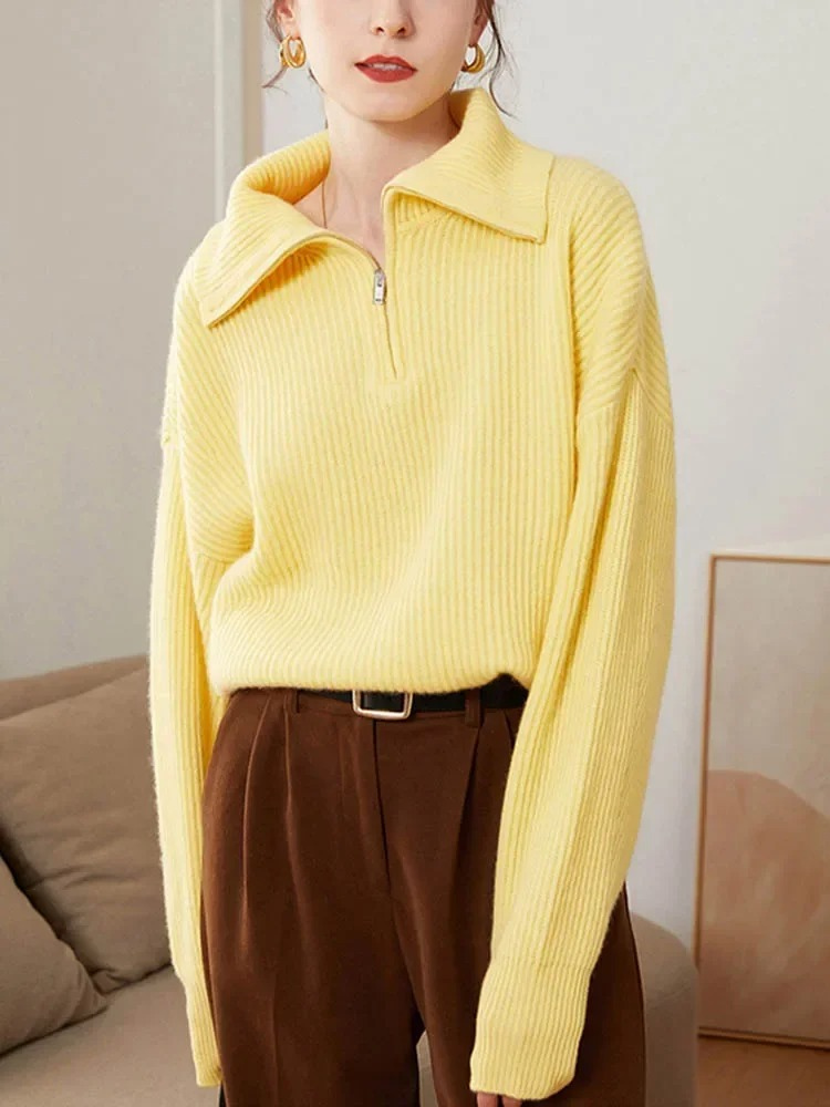 Damen Pullover mit Reißverschluss