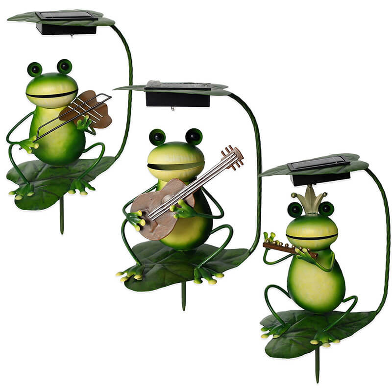 Charmante Solar Gartenlampe mit Froschdesign und Erdspieß – Nachhaltige Außenbeleuchtung-4