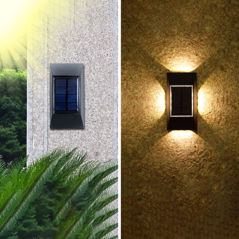 Moderne Wandleuchte Schwarz – LED Solar Wandleuchte für Außenbereiche, Wetterfest und Elegant-3