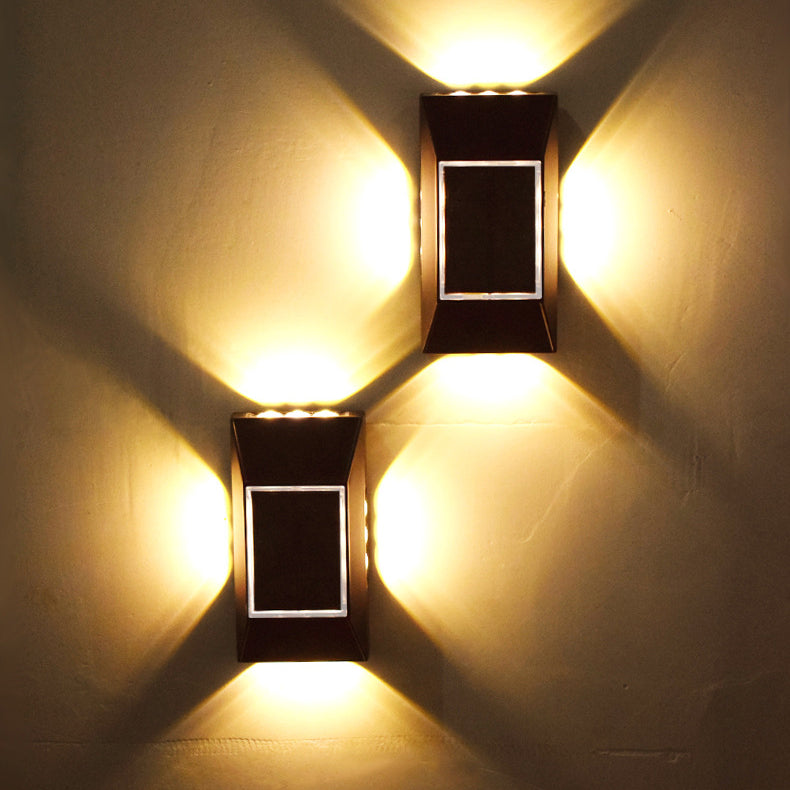 Moderne Wandleuchte Schwarz – LED Solar Wandleuchte für Außenbereiche, Wetterfest und Elegant-2