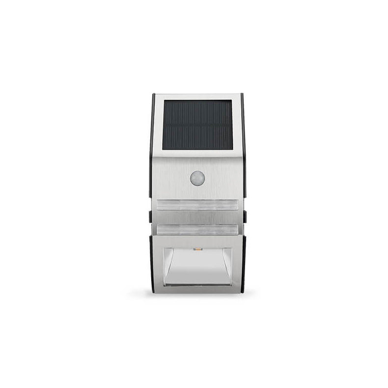 Edelstahl Solar Außenwandleuchte mit Bewegungsmelder - Modernes Design für den Außenbereich-2