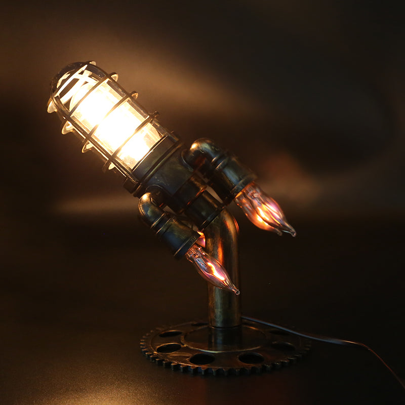 Vintage Steampunk Rocket Flame Tischlampe-2