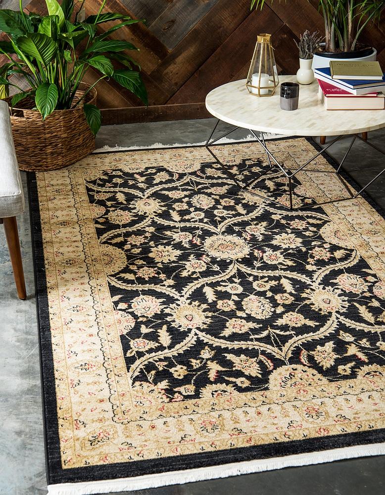 Beiger Vintage-Teppich für Wohnzimmer mit weicher Textur und klassischem Design 2