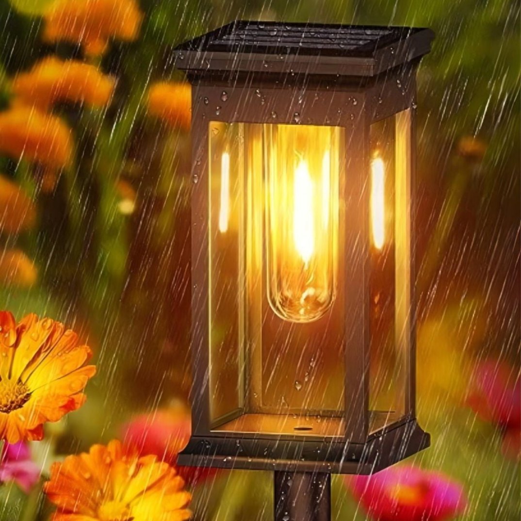 Elegante Solar Laterne Outdoor im Kubischen Design – Wetterfest mit Automatischer Dämmerungserkennung-2