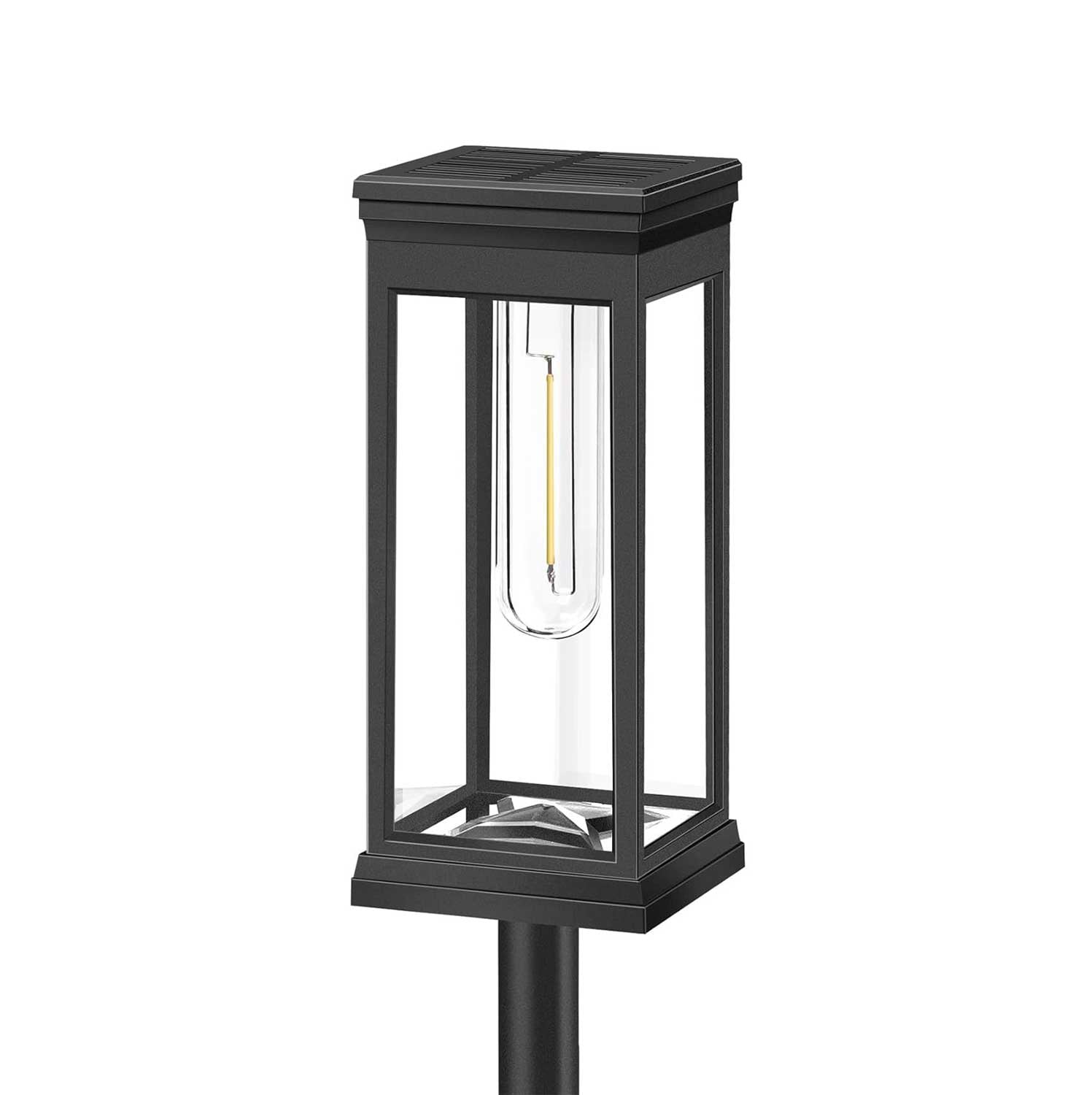 Elegante Solar Laterne Outdoor im Kubischen Design – Wetterfest mit Automatischer Dämmerungserkennung-3