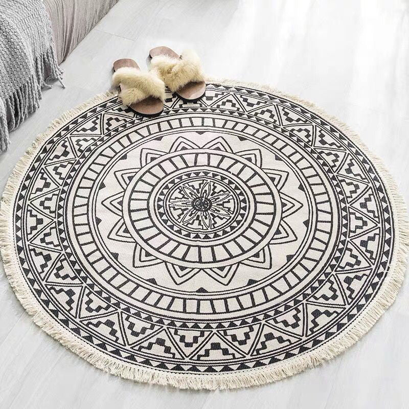 Boho Teppich für Schlafzimmer – Haustierfreundliches Geometrisches Design aus Baumwolle 1