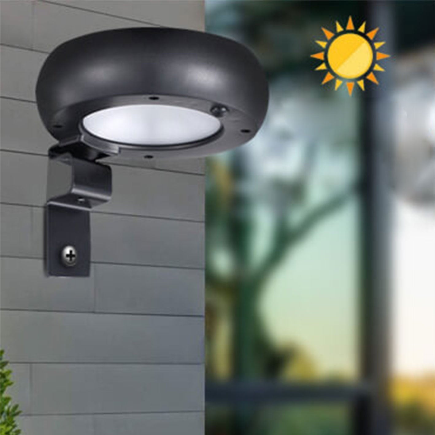 Moderne Solar Außenwandleuchte mit LED und Wasserdichtem Design für Terrasse und Garten-3