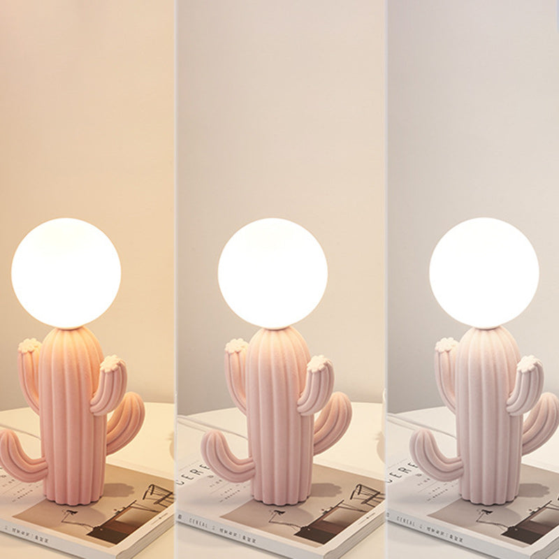 CozyCactus - Kreative Plüsch-Tafellampe mit Glas für Wohnzimmer & Schlafzimmer-5