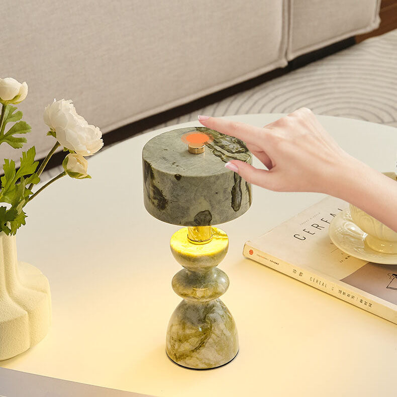 GlowLamps - Stilvolle LED Tischlampe Aus Marmor & Eisen Mit USB-Anschluss-5