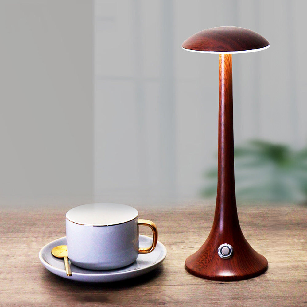 GlowMush | Stilvolle Holz-Tischlampe mit Akku-5
