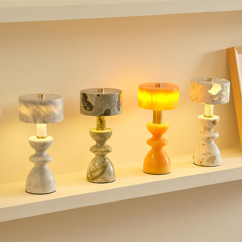 GlowLamps - Stilvolle LED Tischlampe Aus Marmor & Eisen Mit USB-Anschluss-2