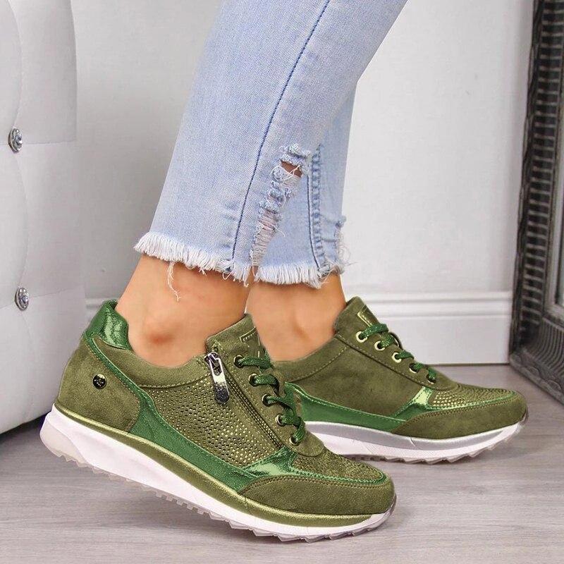 Damenschuhe mit orthopädischer Sohle und Reißverschluss