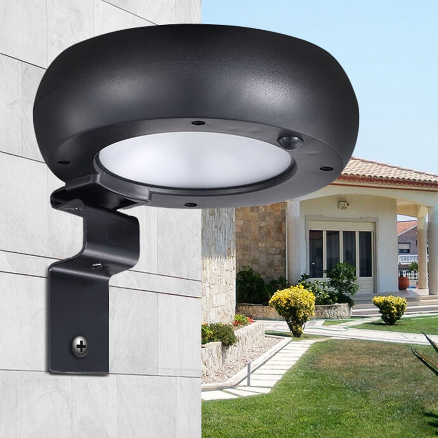 Moderne Solar Außenwandleuchte mit LED und Wasserdichtem Design für Terrasse und Garten-1