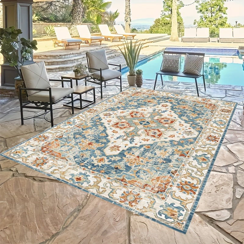 Boho Outdoor Teppich Waschbar Mit Rutschfester Unterlage Für Terrasse Und Balkon 2