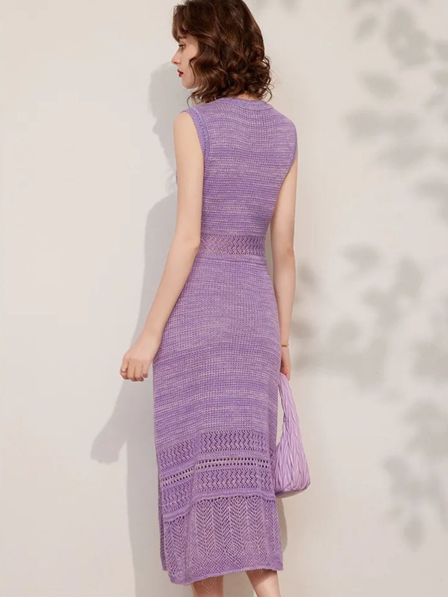 Ärmelloses Strickkleid in A-Linie für sommerliche Anlässe