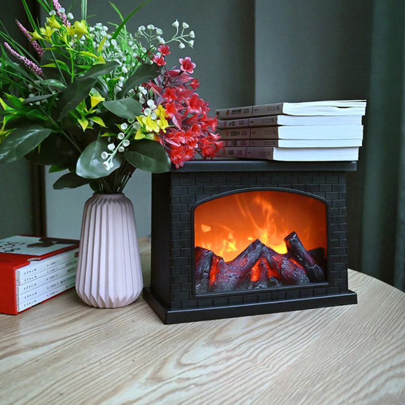 Trendy Retro ABS Simulierte Flamme Kamin Tischlampe