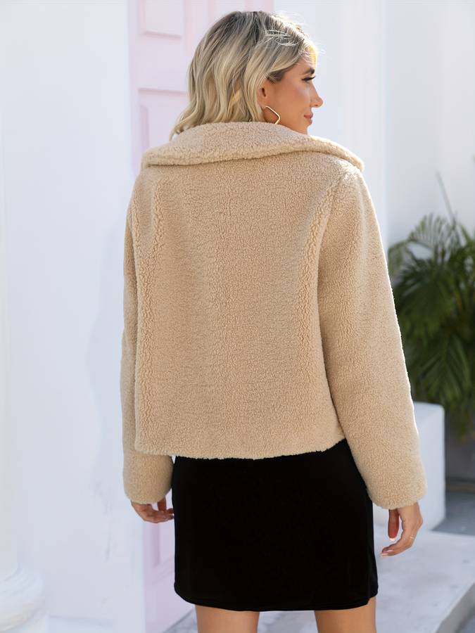 Damen Winterjacke mit Knebelverschluss und großem Kragen