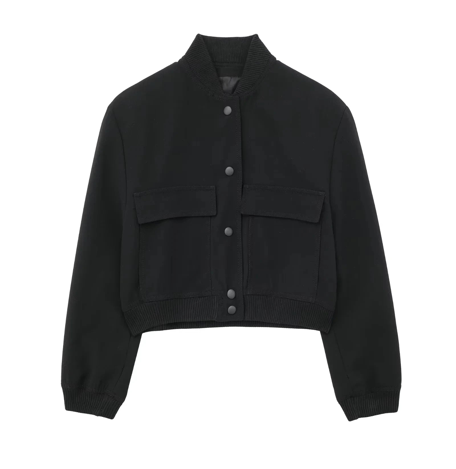 Kurze Damen Blousonjacke mit Pattentaschen