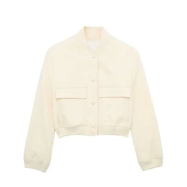 Kurze Damen Blousonjacke mit Pattentaschen
