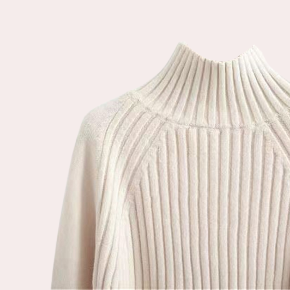 Rollkragenpullover für Damen mit feiner Strickstruktur