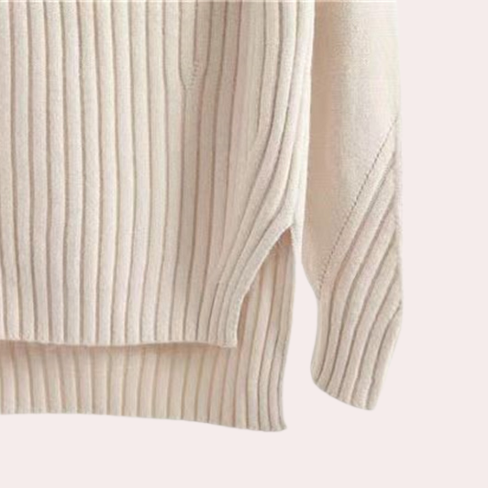 Rollkragenpullover für Damen mit feiner Strickstruktur