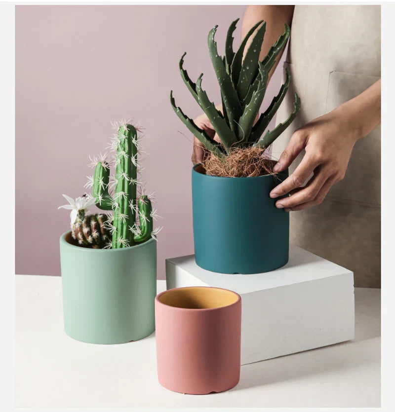 Eleganter Keramik-Blumentopf Groß mit Handglasiertem Innenraum für Stilvolle Akzente-4