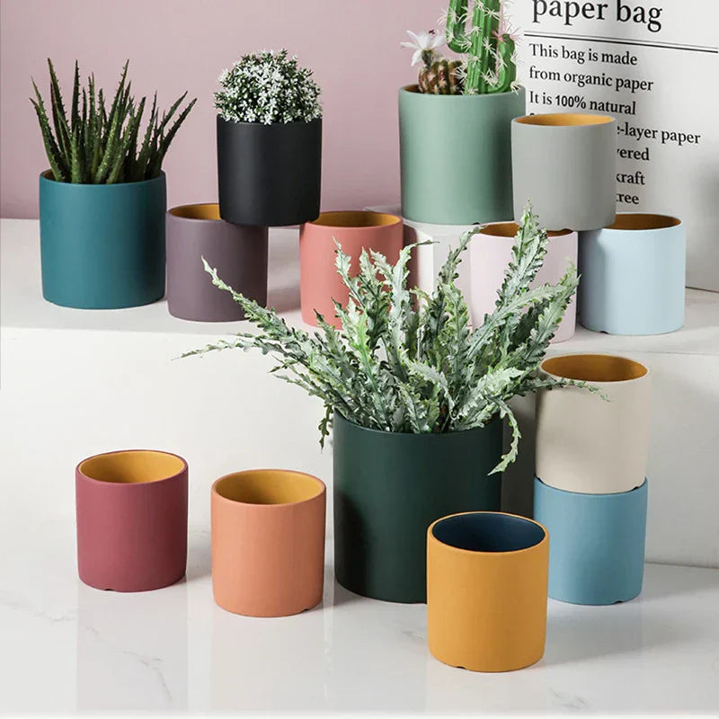 Eleganter Keramik-Blumentopf Groß mit Handglasiertem Innenraum für Stilvolle Akzente-5