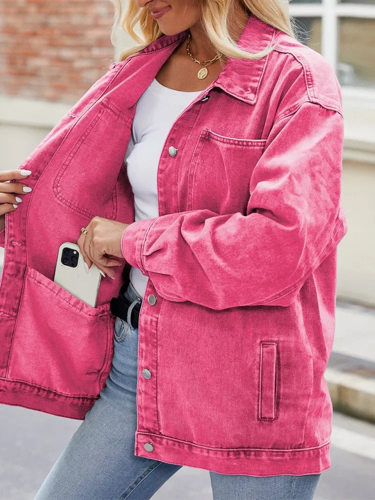 Damen Winterjacke mit Knopfleiste und Brusttaschen