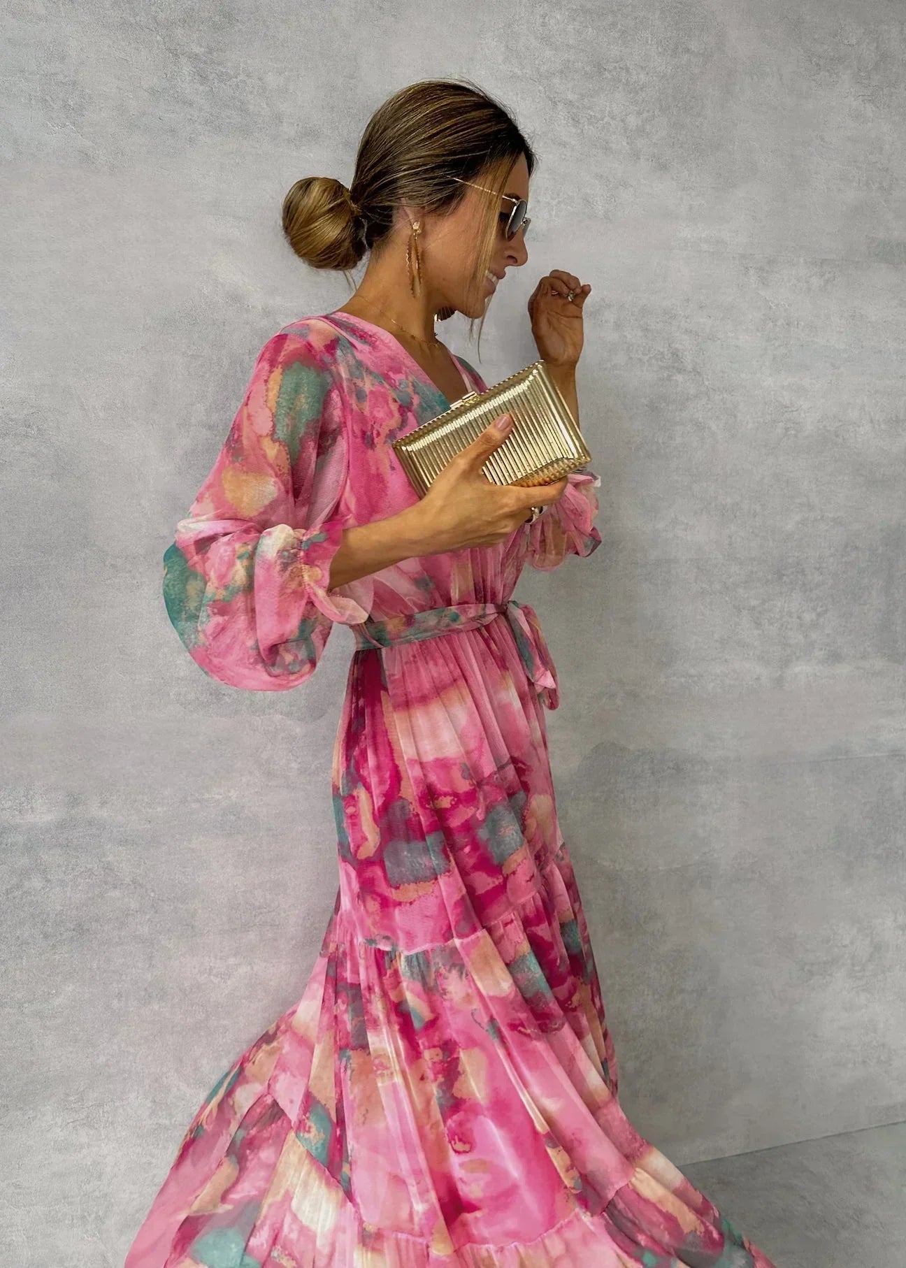 Damen-Langarmkleid für festliche Anlässe in Maxilänge