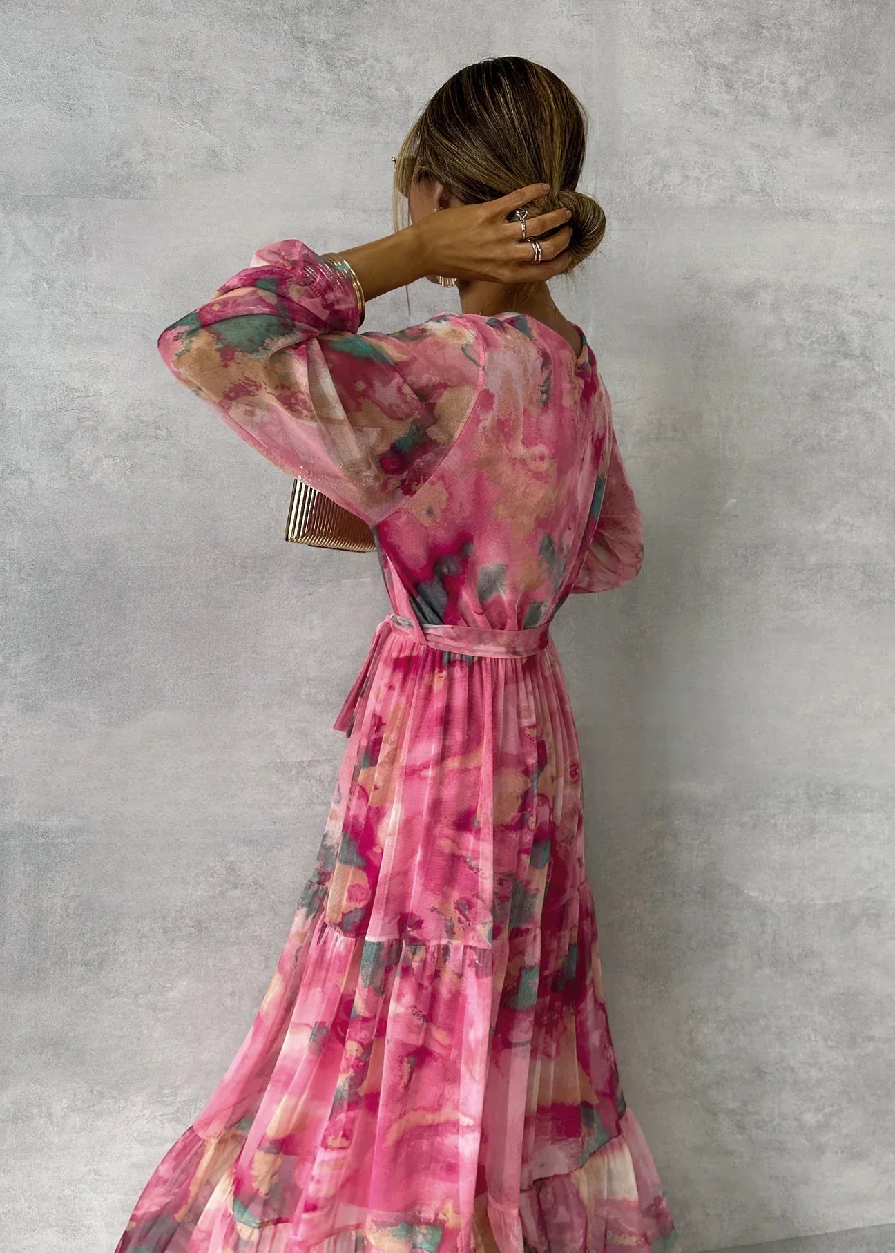Damen-Langarmkleid für festliche Anlässe in Maxilänge