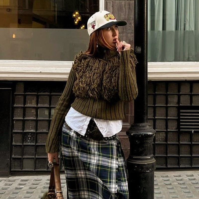 Damen Pullover mit strukturiertem Fransendesign WOLFF 3