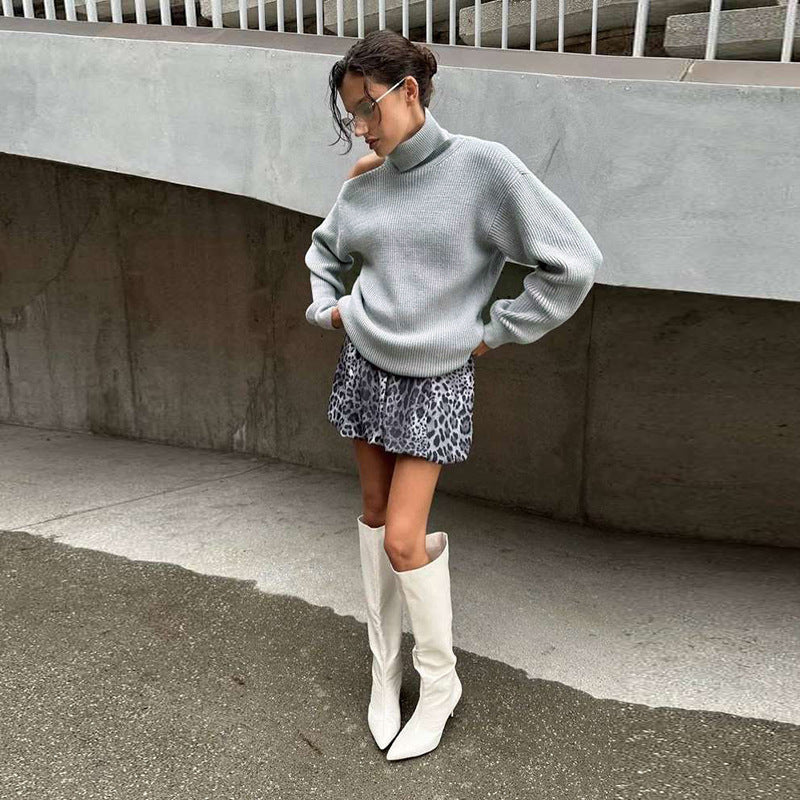 Damen Strickpullover mit asymmetrischem Kragen und weichem Material WOLFF 2