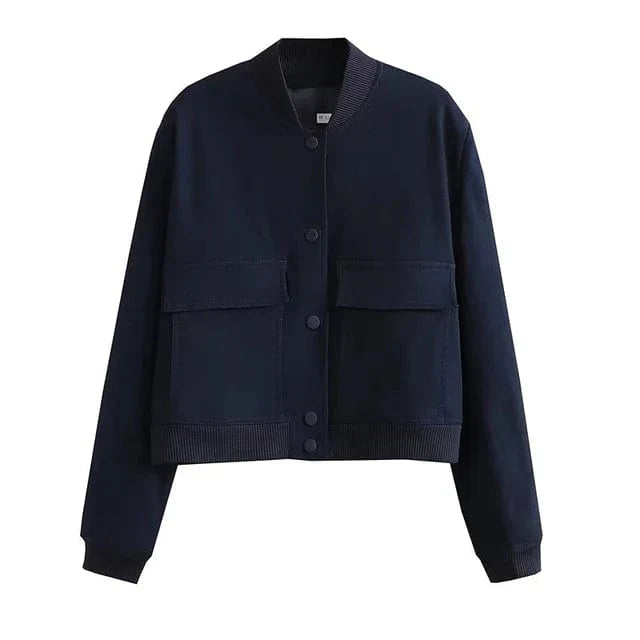 Damen Winterjacke mit Taschen und klassischem Karomuster