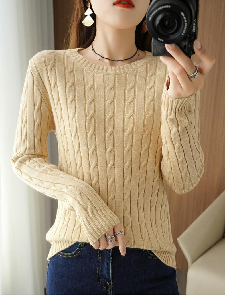 Damen Winterpullover mit Zopfmuster