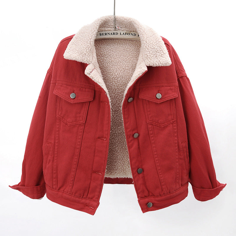 Damen Herbstjacke mit lockerer Passform und dicker Verarbeitung