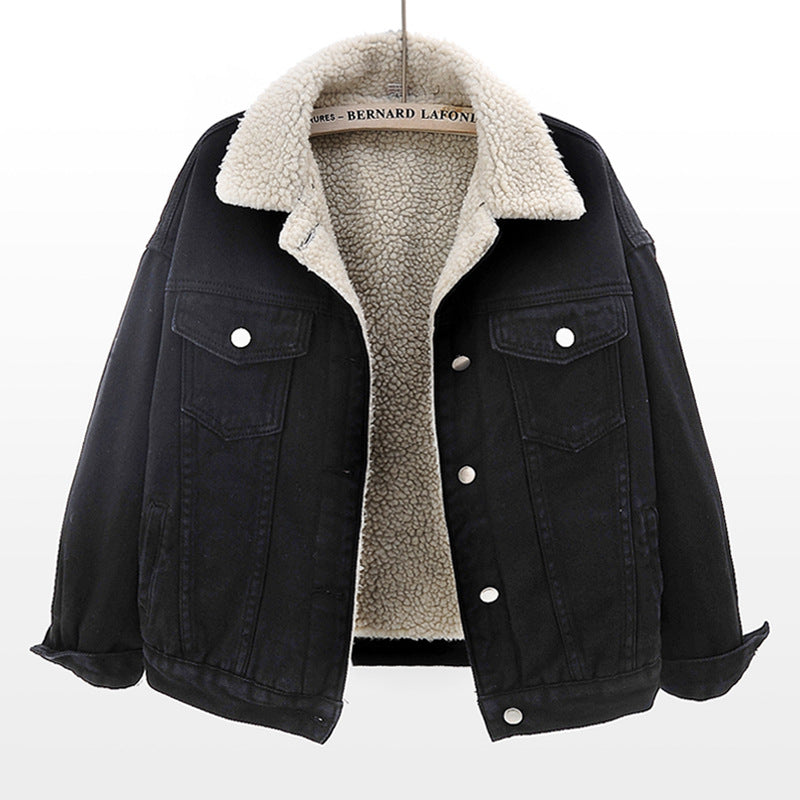 Damen Herbstjacke mit lockerer Passform und dicker Verarbeitung