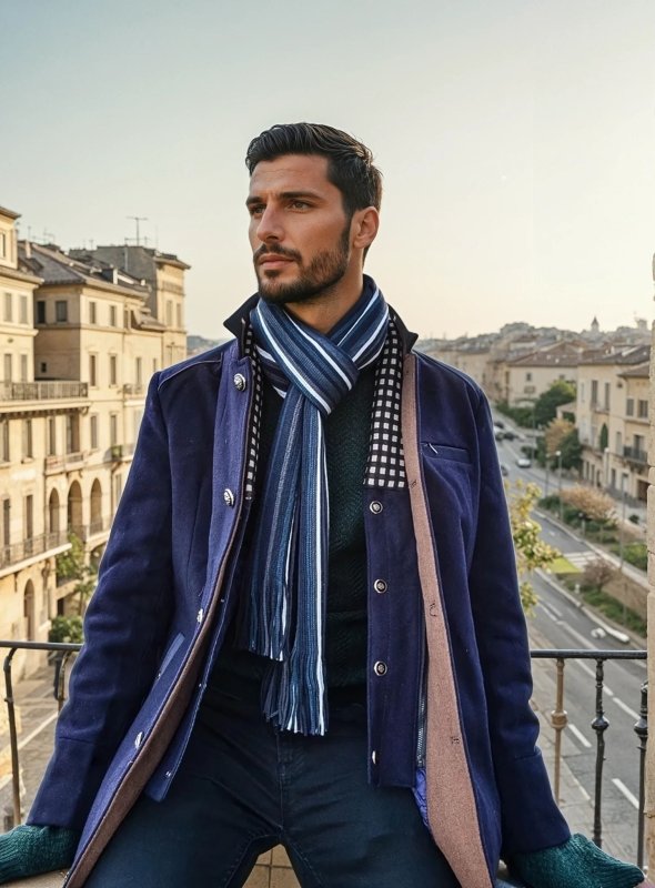 Eleganter Herren-Wintermantel im Ritterstil – Stilvoller, schmal geschnittener Wintermantel mit abnehmbarem Kragen 1