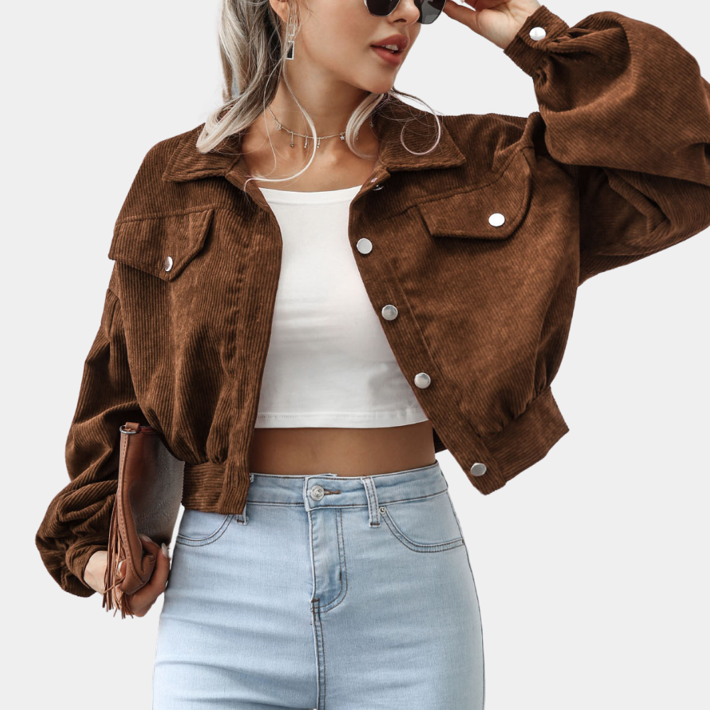 Damenjacke mit Knopfleiste und weitem Schnitt