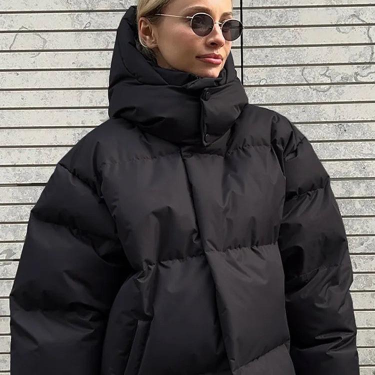 Damen Winterjacke mit Kapuze und geradem Schnitt