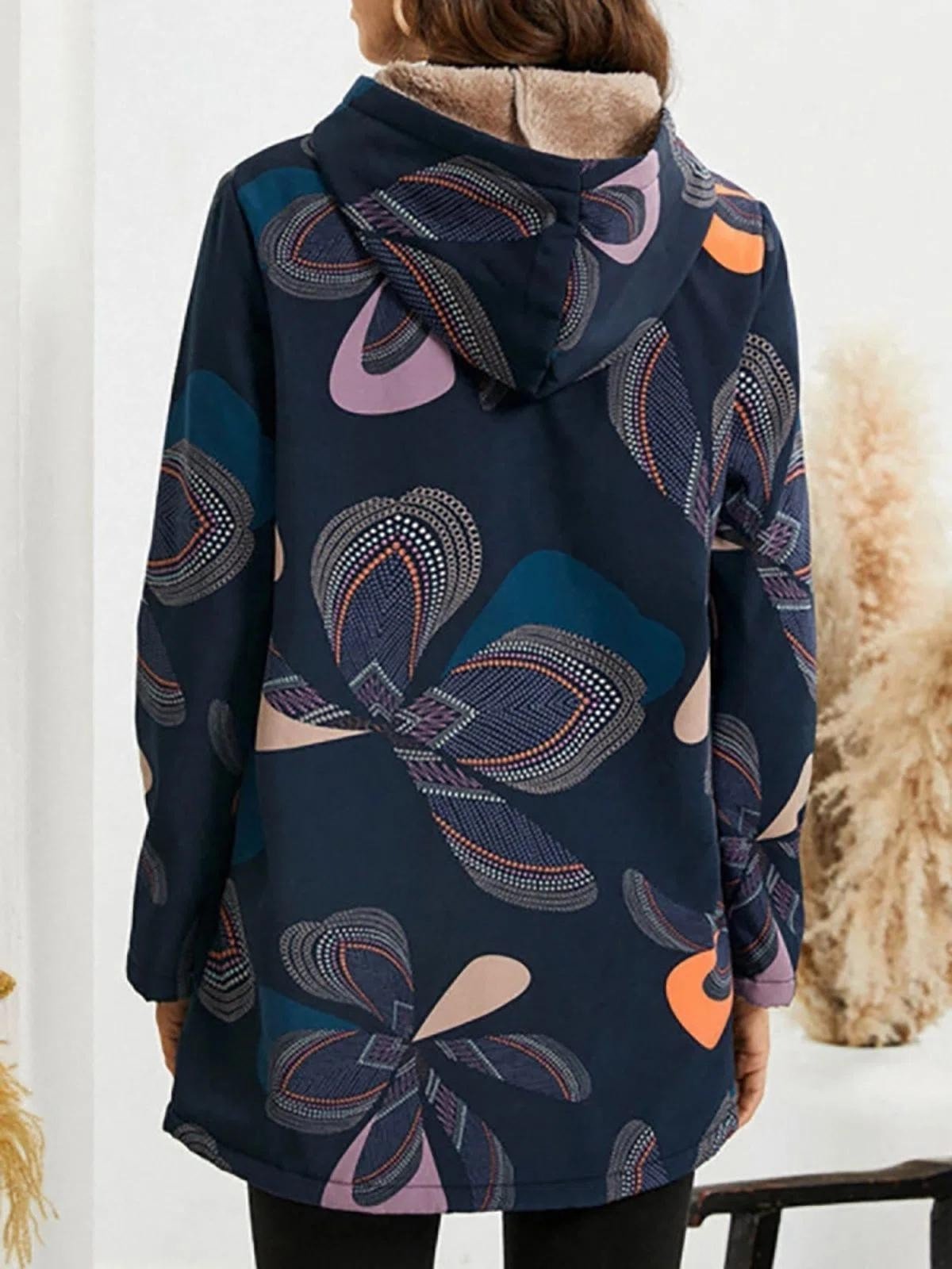 Damen Winterjacke mit Kapuze und fleecegefütterter Innenseite